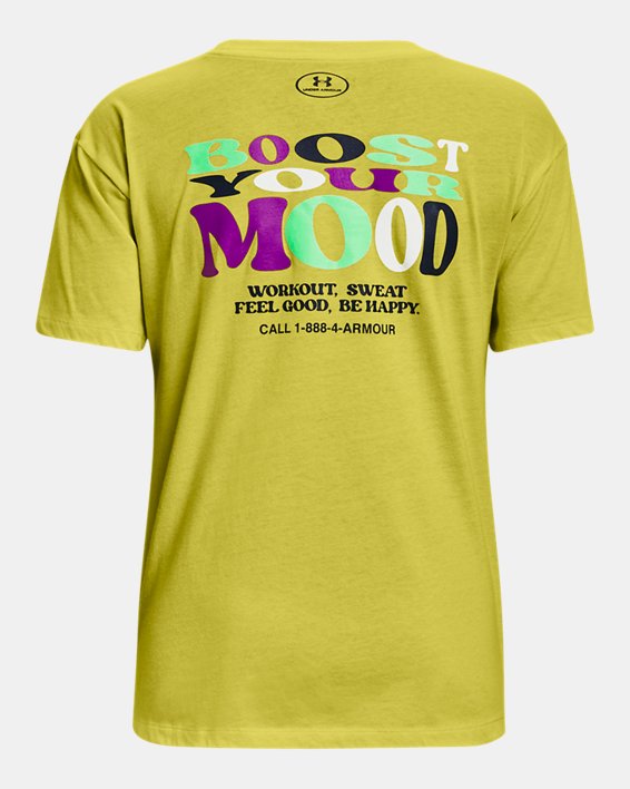 Camiseta de manga corta UA Boost Your Mood para mujer, Yellow, pdpMainDesktop image number 5